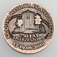medal odlewany; wykończenie w kolorze patynowanej miedzi