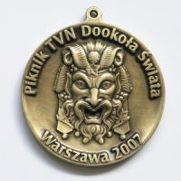 medal odlewany; wykończenie w kolorze mosiądzu patynowanego; średnica 60mm