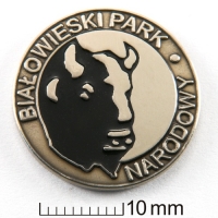 znaczek pins tłoczony z alpaki; malowany ręcznie; powierzchnia przyciemniona lakierem