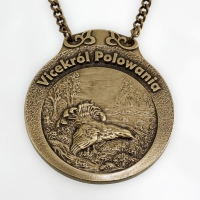 medal myśliwski; motyw cietrzew; Vicekról Polowania; wykończenie w kolorze patynowanego mosiądzu
