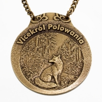 medal myśliwski; motyw lis; Vicekról Polowania; wykończenie w kolorze patynowanego mosiądzu