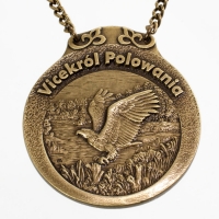medal myśliwski; motyw orzeł; Vicekról Polowania; wykończenie w kolorze patynowanego mosiądzu
