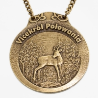 medal myśliwski; motyw sarna; Vicekról Polowania; wykończenie w kolorze patynowanego mosiądzu