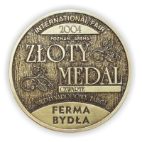 medal odlewany; wykończenie w kolorze patynowanego mosiądzu; średnica 80mm