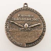 medal odlewany; wykończenie w kolorze miedzi patynowanej; średnica 50mm