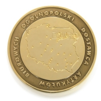 medal tłoczony; złocony; średnica 70mm