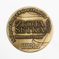 medal tłoczony z mosiądzu; wykończenie przez patynowanie;średnica 70mm; medal wybity dla Polska Press Sp. z o.o. 