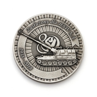 medal tłoczony z mosiądzu; wykończenie przez srebrzenie i patynowanie; średnica 70mm; medal wybity dla Huty Stalowa Wola S.A.