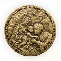 medal tłoczony z mosiądzu; wykończenie przez patynowanie