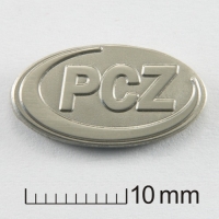 znaczek pins tłoczony z mosiądzu; wykończenie przez srebrzenie