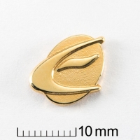 znaczek pins tłoczony z mosiądzu; wykończenie przez złocenie
